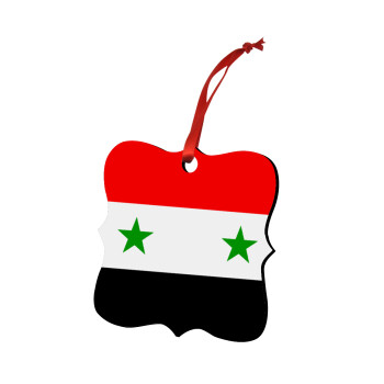 Syria flag, Christmas ornament polygon wooden 7.5cm