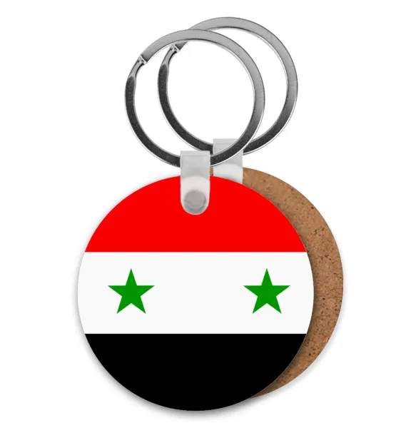 Syria flag — Ξύλινο στρογγυλό