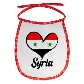 Syria flag, Σαλιάρα μωρού αλέκιαστη με κορδόνι Κόκκινη