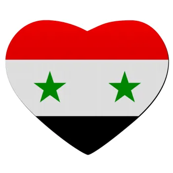 Syria flag, Mousepad καρδιά 23x20cm