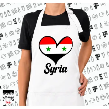 Syria flag, Ποδιά μακριά Σεφ ολόσωμη με τσέπες white (ΕΝΗΛΙΚΩΝ)