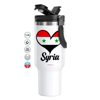 Syria flag, Mega Travel Mug / Travel Mug, double walled (thermal) 1.2L
