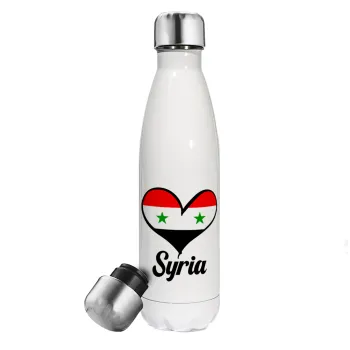 Syria flag, Metal mug thermos White (Stainless steel), double wall, 500ml