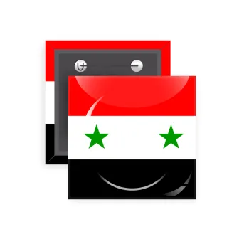 Syria flag, Κονκάρδα παραμάνα τετράγωνη 5x5cm
