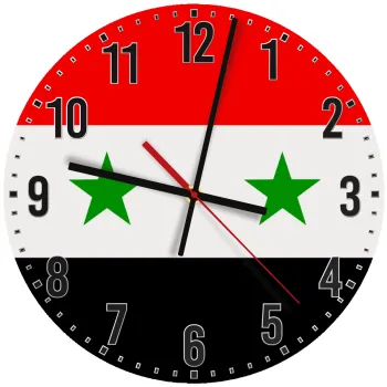 Syria flag, Ρολόι τοίχου ξύλινο (30cm)