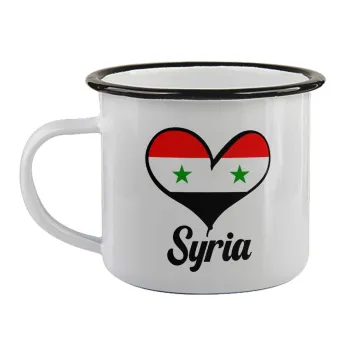 Syria flag, Κούπα εμαγιέ με μαύρο χείλος 360ml