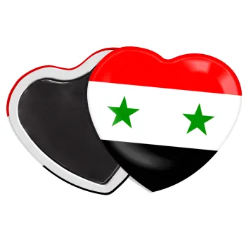 Syria flag, Μαγνητάκι καρδιά (57x52mm)