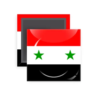 Syria flag, Μαγνητάκι ψυγείου τετράγωνο διάστασης 5x5cm