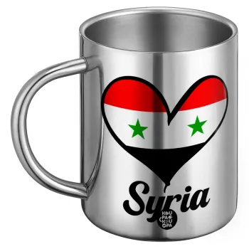 Syria flag, Ανοξείδωτη Μεταλλική Κούπα 450ml - Διπλού Τοιχώματος