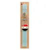 Easter Set, wooden keychain & aromatic flat Easter candle (30cm) (TURQUOISE)