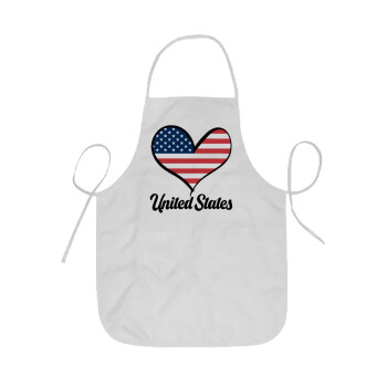 USA flag, Ποδιά Σεφ ολόσωμη κοντή  Παιδική (44x62cm)