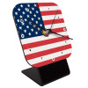 USA flag, Επιτραπέζιο ρολόι ξύλινο με δείκτες (10cm)