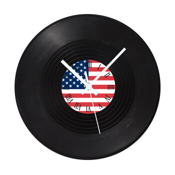 USA flag, Ρολόι τοίχου Βινύλιο (30cm)