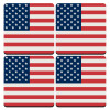 USA flag, ΣΕΤ 4 Σουβέρ ξύλινα τετράγωνα (9cm)