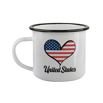 USA flag, Κούπα εμαγιέ με μαύρο χείλος 360ml