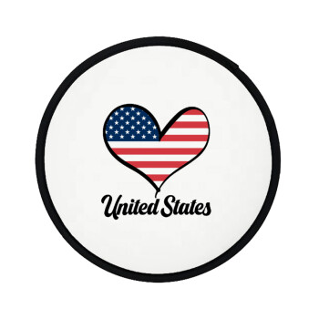 USA flag, Βεντάλια υφασμάτινη αναδιπλούμενη με θήκη (20cm)