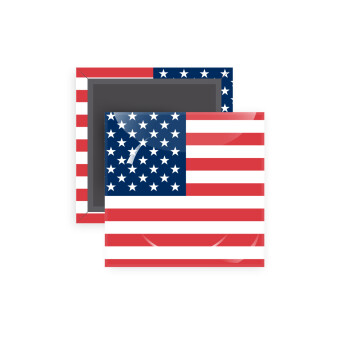 USA flag, Μαγνητάκι ψυγείου τετράγωνο διάστασης 5x5cm
