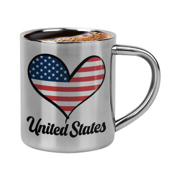 USA flag, Κουπάκι μεταλλικό διπλού τοιχώματος για espresso (220ml)
