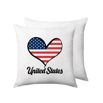 USA flag, Μαξιλάρι καναπέ 40x40cm περιέχεται το  γέμισμα