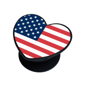 USA flag, Phone Holders Stand  καρδιά Μαύρο Βάση Στήριξης Κινητού στο Χέρι