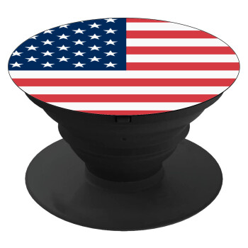 USA flag, Pop Socket Μαύρο Βάση Στήριξης Κινητού στο Χέρι