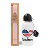 Easter Set, metallic aluminum bottle (500ml) & aromatic flat Easter candle (30cm) (PINK)