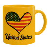 Ceramic coffee mug yellow, 330ml
