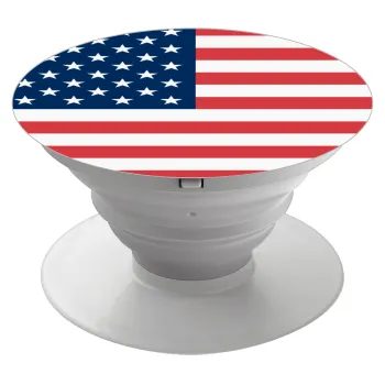 USA flag, Phone Holders Stand  Λευκό Βάση Στήριξης Κινητού στο Χέρι