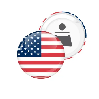 USA flag, Μαγνητάκι και ανοιχτήρι μπύρας στρογγυλό διάστασης 5,9cm