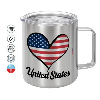 USA flag, Mug Stainless steel double wall 300ml