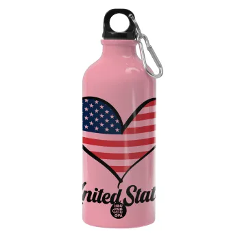 USA flag, Water bottle 600ml