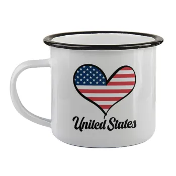 USA flag, Κούπα εμαγιέ με μαύρο χείλος 360ml