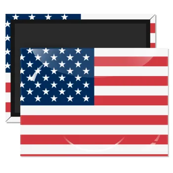 USA flag, Ορθογώνιο μαγνητάκι ψυγείου διάστασης 9x6cm
