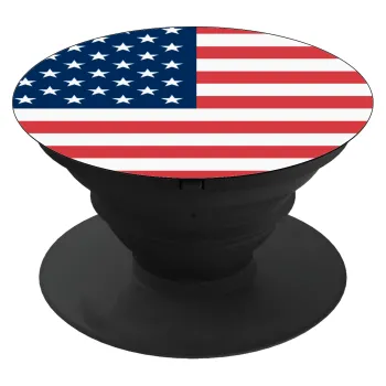 USA flag, Phone Holders Stand  Black Hand-held Mobile Phone Holder