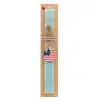 Easter Set, wooden keychain & aromatic flat Easter candle (30cm) (TURQUOISE)