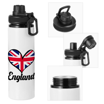 England flag, Metal water bottle with safety cap, aluminum 850ml