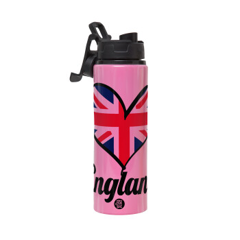 England flag, Metallic water bottle with safety lid, 850ml aluminum