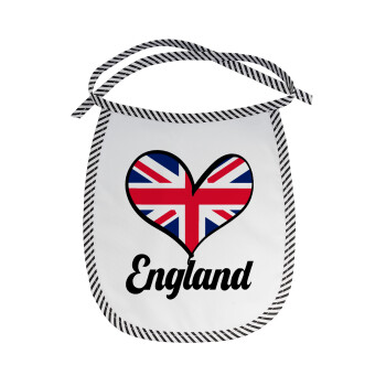 England flag, Σαλιάρα μωρού αλέκιαστη με κορδόνι Μαύρη