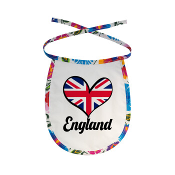England flag, Σαλιάρα μωρού αλέκιαστη με κορδόνι Χρωματιστή