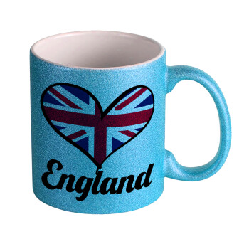 England flag, Κούπα Σιέλ Glitter που γυαλίζει, κεραμική, 330ml
