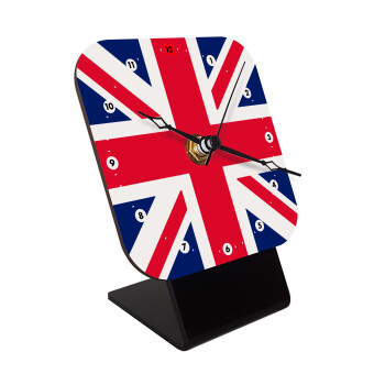 England flag, Επιτραπέζιο ρολόι ξύλινο με δείκτες (10cm)