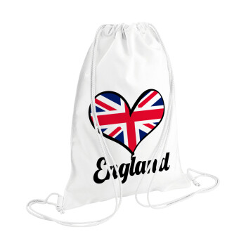 England flag, Backpack pouch GYMBAG white (28x40cm)