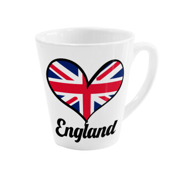 England flag, Κούπα κωνική Latte Λευκή, κεραμική, 300ml