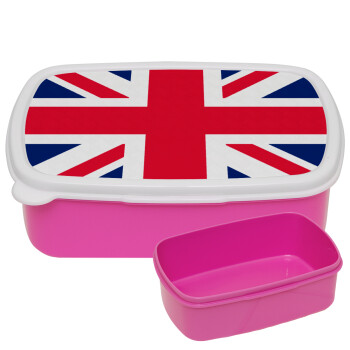 England flag, ΡΟΖ παιδικό δοχείο φαγητού (lunchbox) πλαστικό (BPA-FREE) Lunch Βox M18 x Π13 x Υ6cm