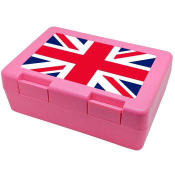 England flag, Παιδικό δοχείο κολατσιού ΡΟΖ 185x128x65mm (BPA free πλαστικό)