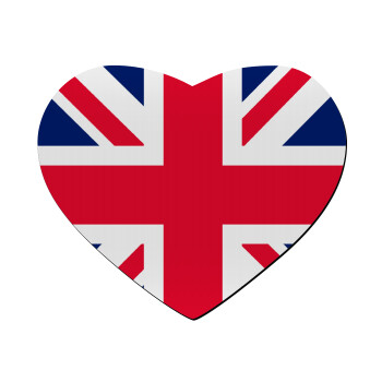 England flag, Mousepad heart 23x20cm