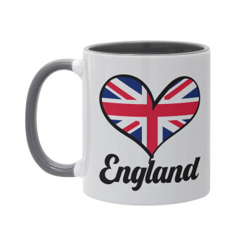England flag, Mug colored grey, ceramic, 330ml