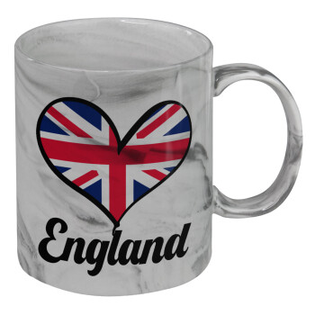 England flag, Mug ceramic marble style, 330ml