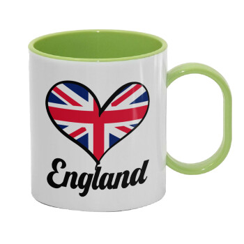 England flag, Κούπα (πλαστική) (BPA-FREE) Polymer Πράσινη για παιδιά, 330ml