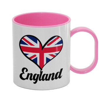England flag, Κούπα (πλαστική) (BPA-FREE) Polymer Ροζ για παιδιά, 330ml